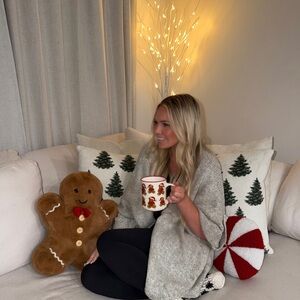 Gray knit button cardigan